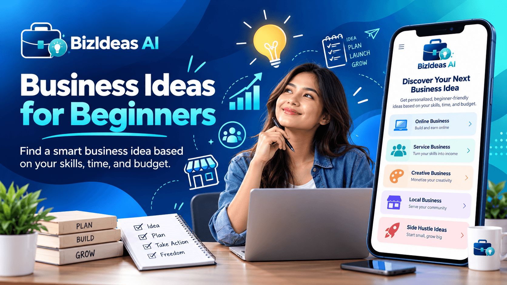 How to Start a Business With No Experience: Explore Business Ideas for Beginners Using BizIdeas AI